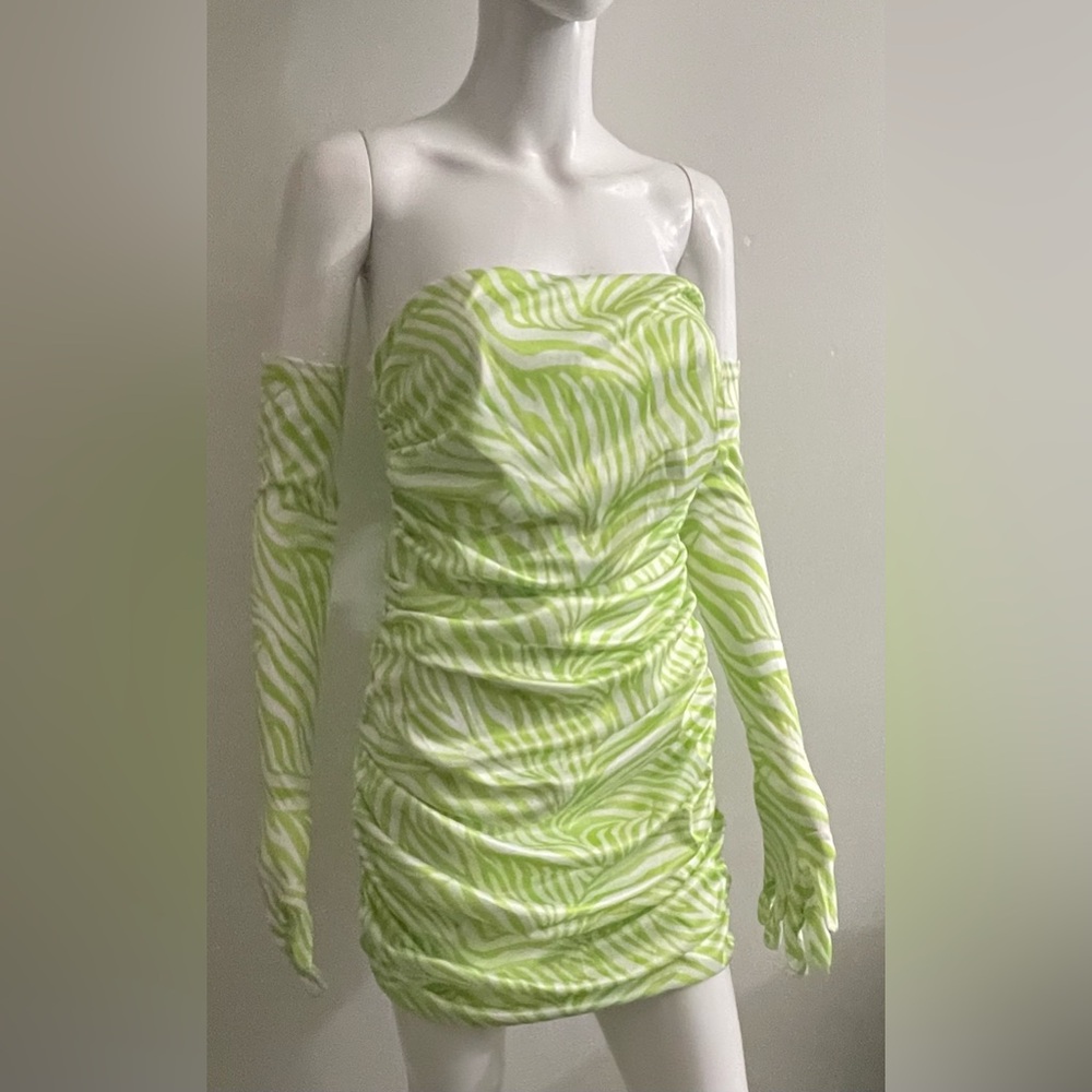 Miscreants London Green Mini dress with gloves